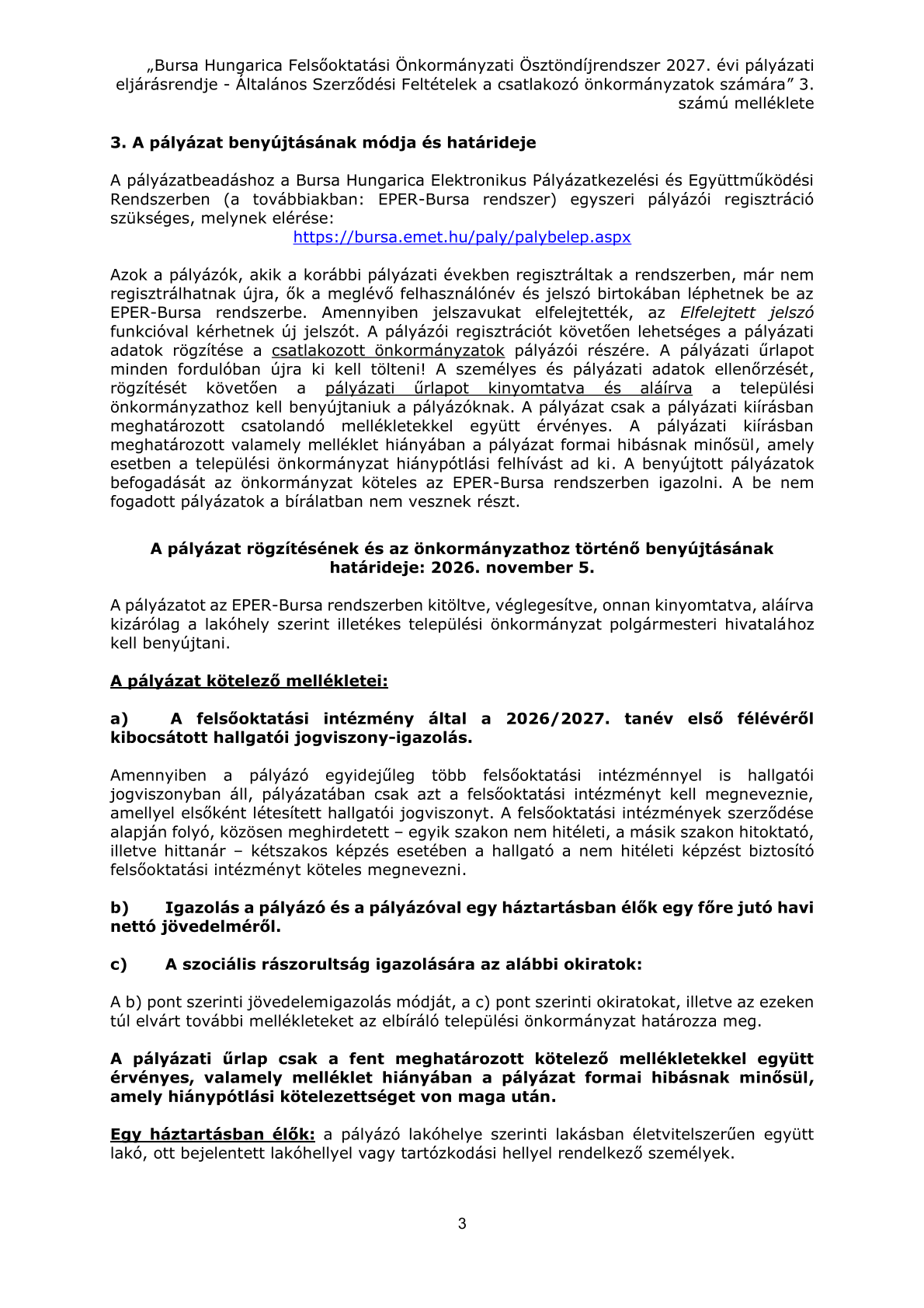 A tipusu palyazati kiiras 3