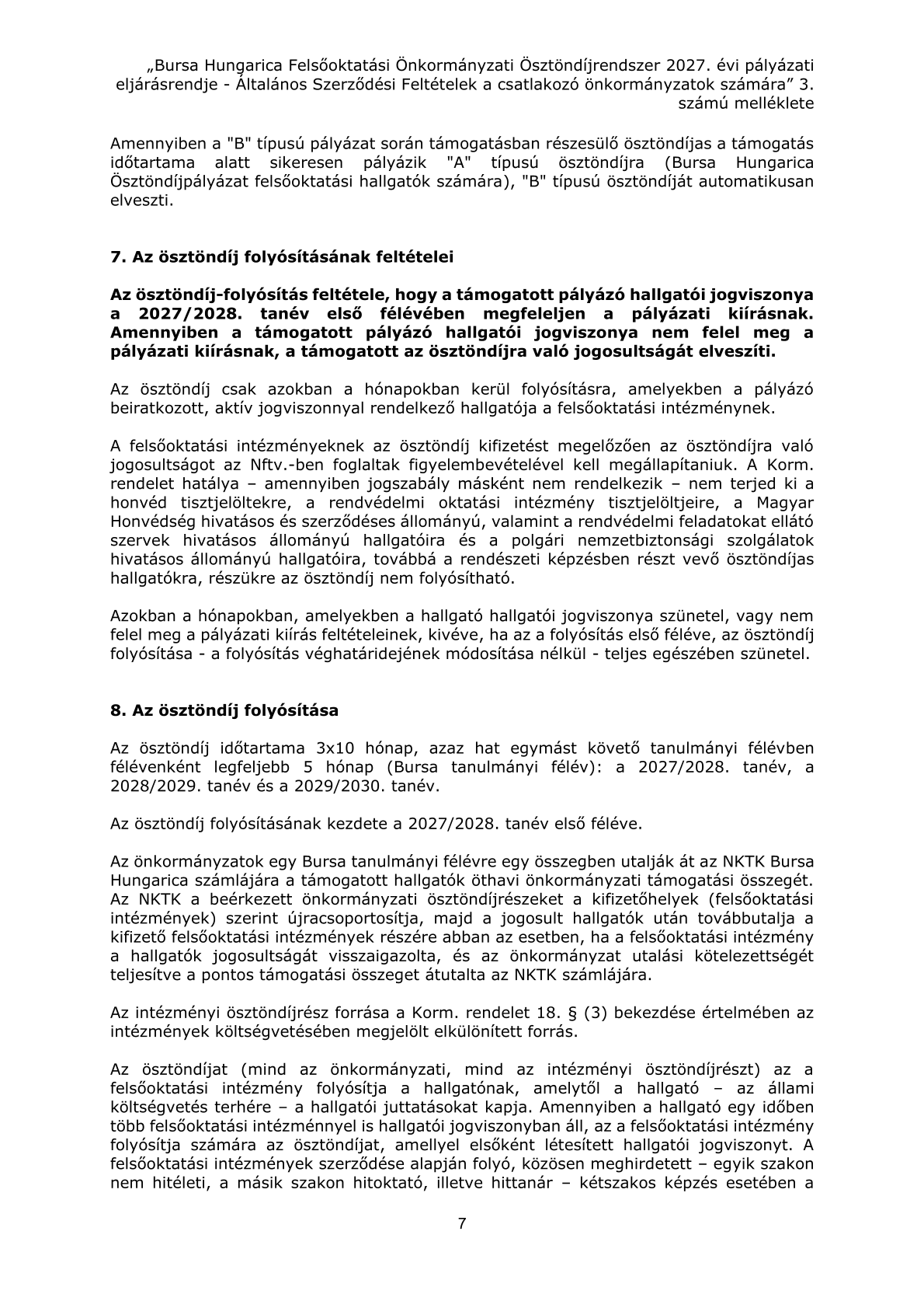 B tipusu palyazati kiiras 7