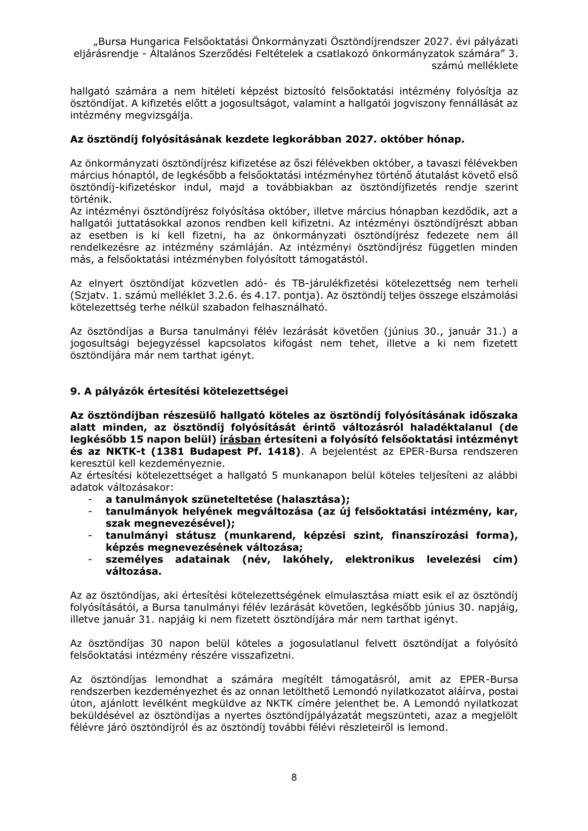 B tipusu palyazati kiiras 8