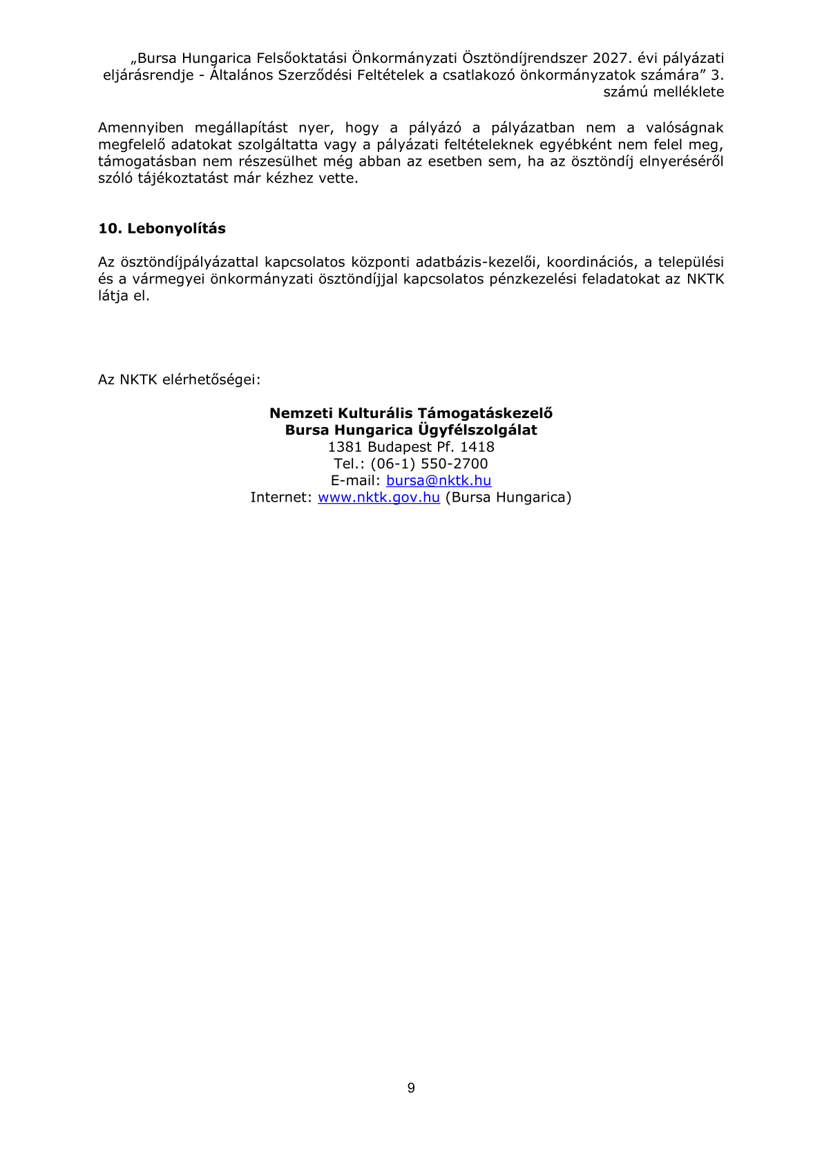 B tipusu palyazati kiiras 9